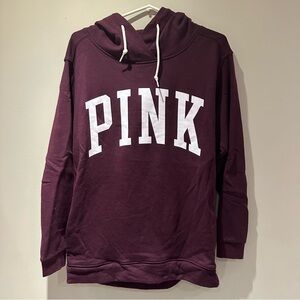 Burgundy PINK Victoria's Secret Women's Hoodie (Size Medium)